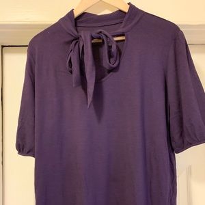 Merona Purple Neck Tie Blouse
